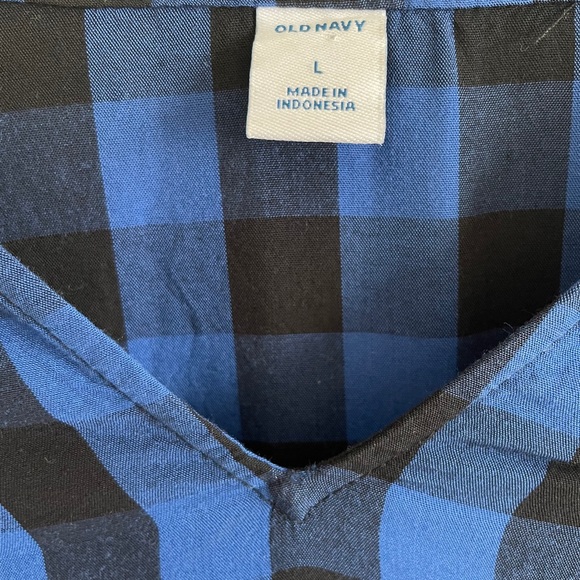 Old Navy • Blue Checkered Blouse - Picture 3 of 5